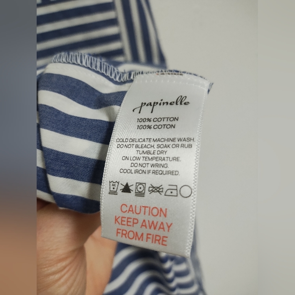 Papinelle Blue and White Striped Button-Down Shirt - Picture 4 of 4